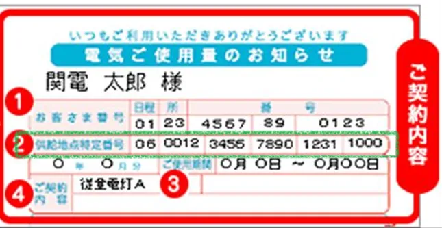 関西電力の検針票