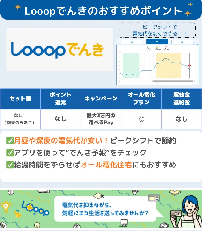 九州でおすすめ Looopでんき